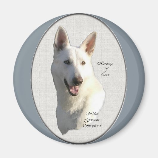 White German Shepherd Gifts Magneet (Voorkant)