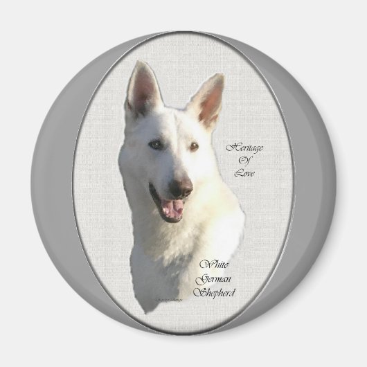 White German Shepherd Gifts Magneet (Voorkant)