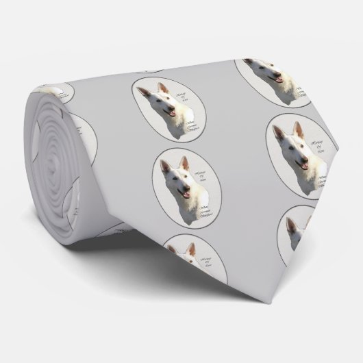 White German Shepherd Gifts Stropdas (Opgerold)
