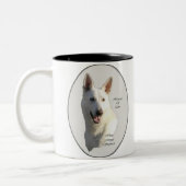 White German Shepherd Gifts Tweekleurige Koffiemok (Links)