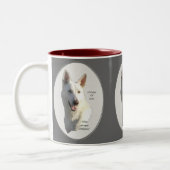 White German Shepherd Gifts Tweekleurige Koffiemok (Links)
