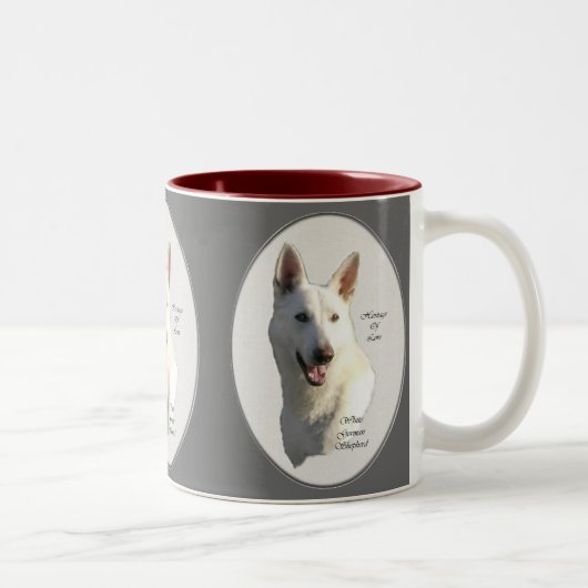 White German Shepherd Gifts Tweekleurige Koffiemok (Rechts)