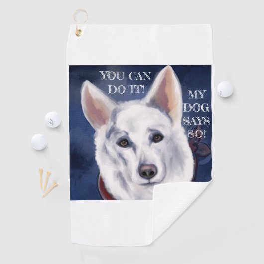 WHITE GERMAN SHEPHERD GOLFHANDDOEK (Insitu)