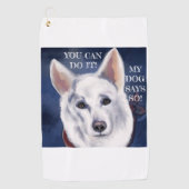 WHITE GERMAN SHEPHERD GOLFHANDDOEK (Voorkant)