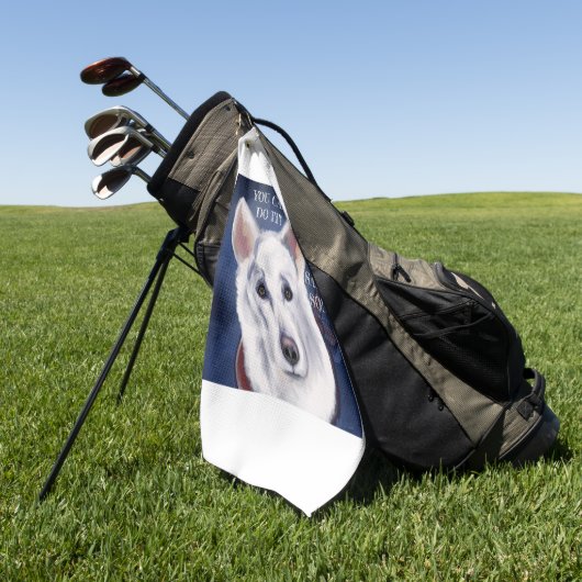 WHITE GERMAN SHEPHERD GOLFHANDDOEK (Groen)