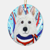 White German Shepherd Keramisch Ornament (Links)