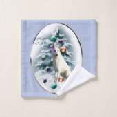 White German Shepherd Kerstmis Bad Handdoek (Wasdoekje)