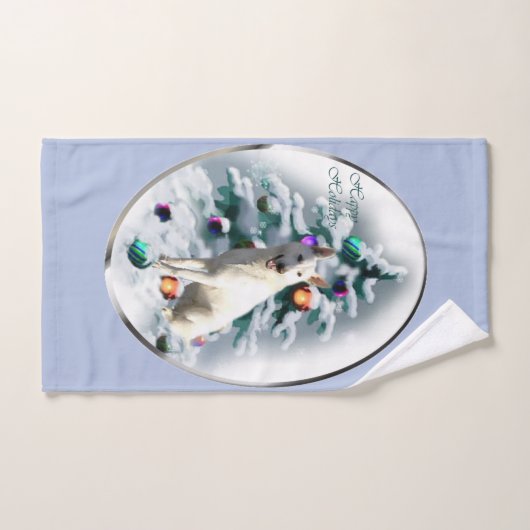 White German Shepherd Kerstmis Bad Handdoek (Handdoek)