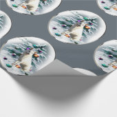 White German Shepherd Kerstmis Cadeaupapier (Hoek)