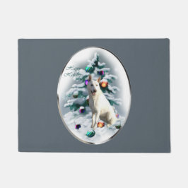 White German Shepherd Kerstmis Deurmat