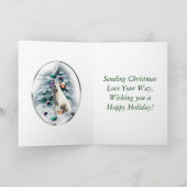 White German Shepherd Kerstmis Feestdagen Kaart (Binnen)