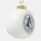 White German Shepherd Kerstmis Keramische Bal Ornament (Links)