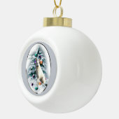 White German Shepherd Kerstmis Keramische Bal Ornament (Rechts)