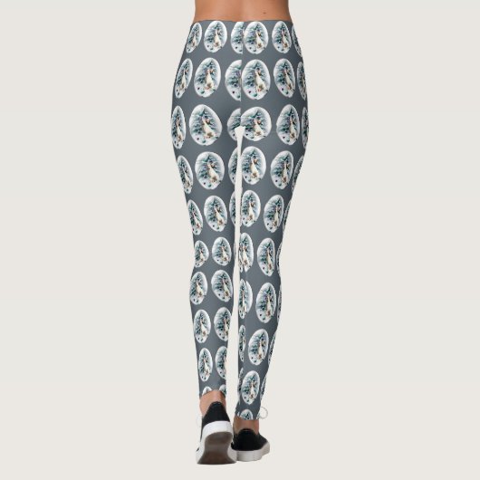 White German Shepherd Kerstmis Leggings (Achterkant)