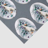 White German Shepherd Kerstmis Tissuepapier (Detail)