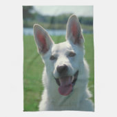 White German Shepherd Kitchen Towel Theedoek (Verticaal)