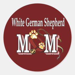 White German Shepherd Mam Gifts Ronde Sticker