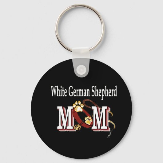 White German Shepherd Mam Gifts Sleutelhanger (Voorkant)