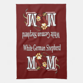 White German Shepherd mama Theedoek