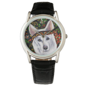 WHITE GERMAN SHEPHERD MEXICO HORLOGE