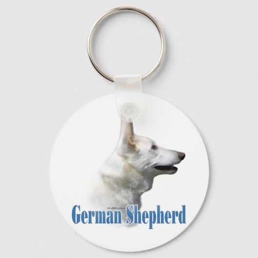 White German Shepherd Name Sleutelhanger (Voorkant)