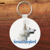 White German Shepherd Name Sleutelhanger (Achterkant)