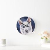 WHITE GERMAN SHEPHERD RONDE KLOK (Huis)