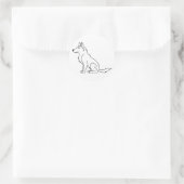 White German Shepherd Ronde Sticker (Tas)