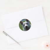 White German Shepherd Ronde Sticker (Envelop)