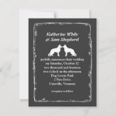 White German Shepherd Silhouettes Wedding Kaart (Voorkant)