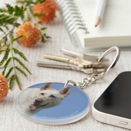 White German Shepherd Sleutelhanger (Voorkant Rechts)