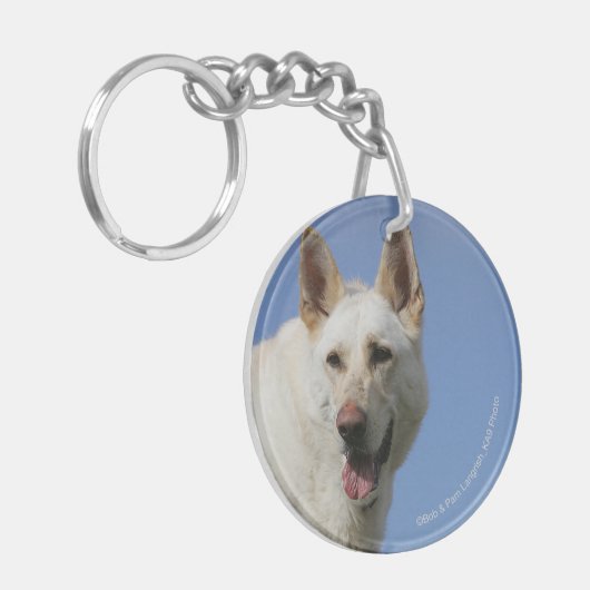 White German Shepherd Sleutelhanger (Voorkant Links)
