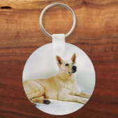 White German Shepherd Sleutelhanger (Voorkant)