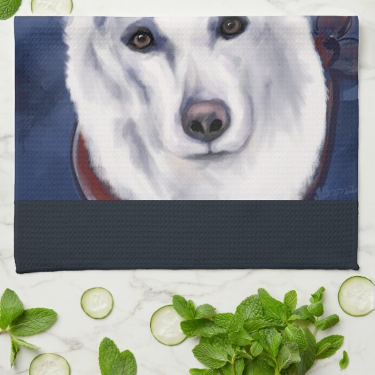 WHITE GERMAN SHEPHERD THEEDOEK (Gevouwen)