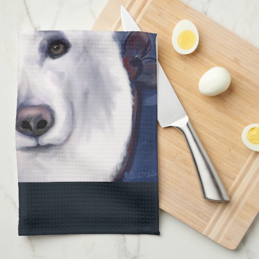 WHITE GERMAN SHEPHERD THEEDOEK (Quarter Fold)