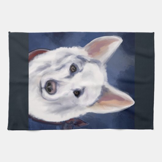 WHITE GERMAN SHEPHERD THEEDOEK (Horizontaal)