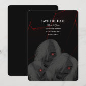 White Ghost Gothic Spider Dark Moody Halloween Save The Date (Voorkant / Achterkant)