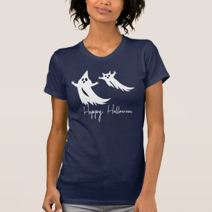 White Ghost Halloween T-shirt, Spooky Slogan & Gra T-shirt