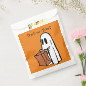 White Ghost met Trick-or-Treat Bags - goodie bag Bedankzakje (Gezegeld)