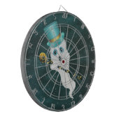 White Ghost neergedrukt in Top Hat Fancy Cane Sky Dartbord (Voorkant Links)