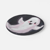 White Ghost Schattige Halloween Party Papieren Bordje (Gekanteld)