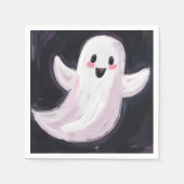 White Ghost Schattige Halloween Party Servet (Voorkant)