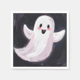 White Ghost Schattige Halloween Party Servet