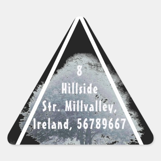 White Ghost Tree in Fog Address Sticker (Voorkant)