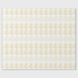 White Gift Wrap with Gold Ornaments  Cadeaupapier