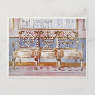 White Gilt en Painted Settee van Edwin Foley Briefkaart