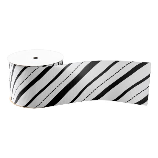 White Gingham Stripes Pattern Grosgrain Lint (Spoel)