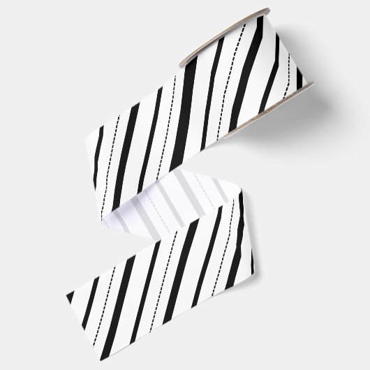 White Gingham Stripes Pattern Grosgrain Lint (Achterkant)