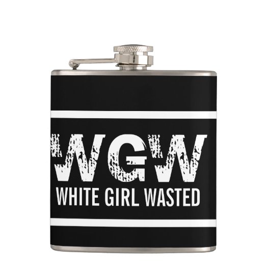 White Girl-afval Heupfles (Voorkant)