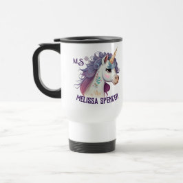 White Girls Cute Elegant Paars Magical Unicorn Reisbeker